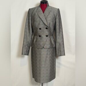 Tahari ASL Skirt Suit Woman's Size 4 Grey 2-Piece Set Blazer & Skirt